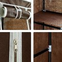 Ver imagem 5 de Guarda Roupa Cabideiro 5 Prateleira Organizadora Bolsa Sapato Lencol Toalha Praia Casa Closet Marrom