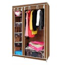 Ver imagem 3 de Guarda Roupa Cabideiro 5 Prateleira Organizadora Bolsa Sapato Lencol Toalha Praia Casa Closet Marrom