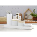 Ver imagem 3 de Kit Higiene Bebê Moderno Porcelanas Bandeja Mdf Térmica K013 - Branco