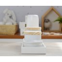 Ver imagem 7 de Kit Higiene Bebê Moderno Porcelanas Bandeja Mdf Térmica K013 - Branco