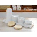 Ver imagem 4 de Kit Higiene Bebê Moderno Porcelanas Bandeja Mdf Térmica K013 - Branco