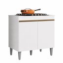 Ver imagem 2 de Balcão de Cozinha de 79 cm com Tampo para Cooktop 4 e 5 Bocas MDP Alinne Branco