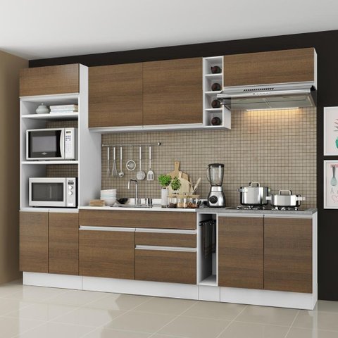Cozinha Completa Vicenza Rustic com Armário e Balcão Madesa