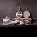Ver imagem 2 de Jogo de Panelas Ceramic Life 7 Peças Marble Blend Cinza Claro Brinox