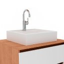 Ver imagem 5 de Gabinete Banheiro Suspenso Com Cuba Inclusa e 2 Gavetas 60cm Cor: Amêndoa com Branco