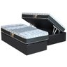 Cama Box Baú Solteiro: Colchão Molas Castor Bonnel System Class One Face + Base Crc Suede Gray( - 1