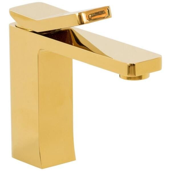 Torneira Misturador Monocomando Bica Baixa Lux Dourado