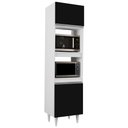 Ver imagem 1 de Paneleiro Cozinha Torre Quente 56cm Colorado Branco/preto - Lumil Móveis