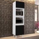 Ver imagem 2 de Paneleiro Cozinha Torre Quente 56cm Colorado Branco/preto - Lumil Móveis