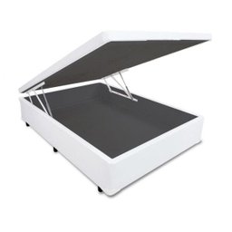 Cama Box Baú Solteirão 110x188x0,40 Inteiriço Premium Corino Branco - 2