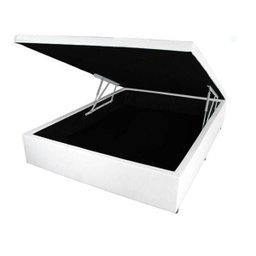 Cama Box Baú Solteirão 110x188x0,40 Inteiriço Premium Corino Branco - 1