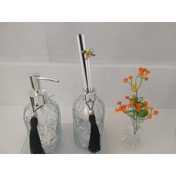 Kit para Lavabo Difusor com Varetas Saboneteira Vaso e Bandeja Espelhada - 3