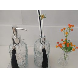 Kit para Lavabo Difusor com Varetas Saboneteira Vaso e Bandeja Espelhada - 2