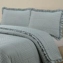 Ver imagem 2 de Kit Cobre Leito Colcha Allegra King 3 Peças Percal 300 Fios C- Babado Cinza 100% Poliéster