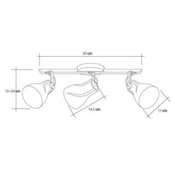 Spot Sobrepor Trilho Direcionável Octa Plus Branco c/ Cinza 03 Lâmpadas E27 Bivolt Design Moderno Qu - 2