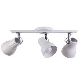 Spot Sobrepor Trilho Direcionável Octa Plus Branco c/ Cinza 03 Lâmpadas E27 Bivolt Design Moderno Qu - 1