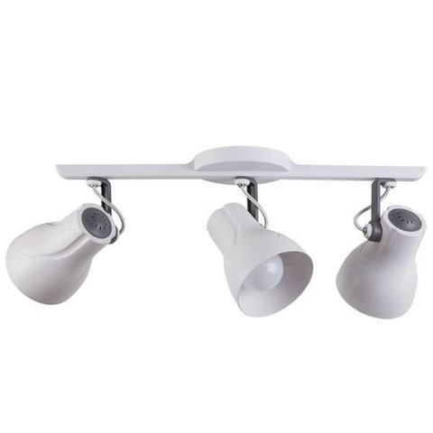 Spot Sobrepor Trilho Direcionável Octa Plus Branco c/ Cinza 03 Lâmpadas E27 Bivolt Design Moderno Qu