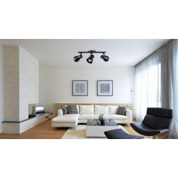 Spot Sobrepor Trilho Direcionável Octa Plus Preto 03 Lâmpadas E27 Bivolt Design Moderno Quarto/Sala - 2