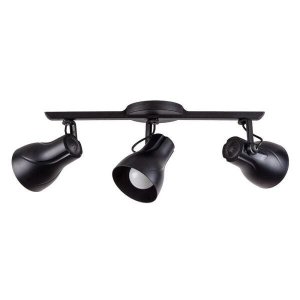 Spot Sobrepor Trilho Direcionável Octa Plus Preto 03 Lâmpadas E27 Bivolt Design Moderno Quarto/Sala