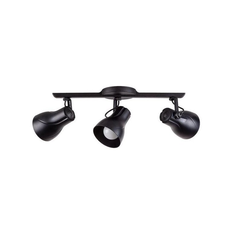 Spot Sobrepor Trilho Direcionável Octa Plus Preto 03 Lâmpadas E27 Bivolt Design Moderno Quarto/Sala