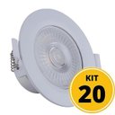 Ver imagem 1 de Kit com 20 unidades Spots de Embutir LED Redondo PP 7W 4000K Luz Neutra Luminária Teto/Gesso Starte