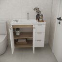 Ver imagem 5 de Conjunto de Banheiro sem Cuba 80cm Vittare Marrom/Carvalho/Branco