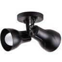 Ver imagem 1 de Spot Sobrepor Duplo Direcionável Octa Plus Preto 02 Lâmpadas E27 Bivolt Design Moderno Quarto/Sala P