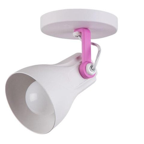 Spot Sobrepor Direcionável Octa Plus Branco c/ Rosa Pink Design Moderno Quarto/Sala Praia 01 Lâmpada