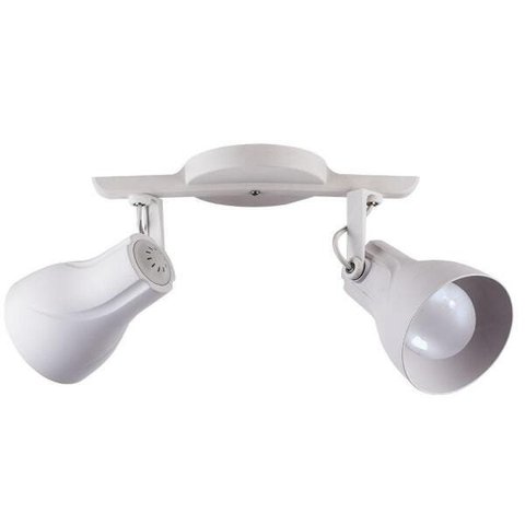 Spot Sobrepor Trilho Direcionável Octa Plus Branco 02 Lâmpadas E27 Bivolt Design Moderno Quarto/Sala