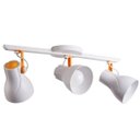 Ver imagem 1 de Spot Sobrepor Trilho Direcionável Octa Plus Branco c/ Amarelo 03 Lâmpadas E27 Bivolt Design Moderno