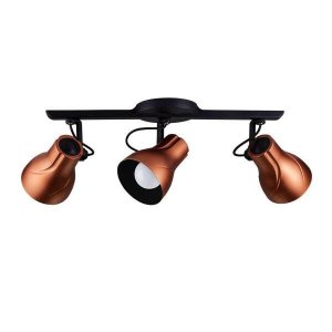Spot Sobrepor Trilho Direcionável Octa Plus Cobre 03 Lâmpadas E27 Bivolt Design Moderno Quarto/Sala