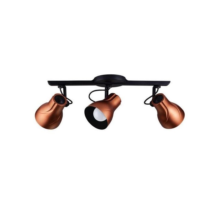 Spot Sobrepor Trilho Direcionável Octa Plus Cobre 03 Lâmpadas E27 Bivolt Design Moderno Quarto/Sala