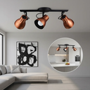 Ver imagem 1 de Spot Trilho Sobrepor Octa Plus Cobre 3 Lâmpadas E27 Direcionável Moderno