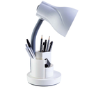 Ver imagem 1 de Luminária de Mesa Escritório Estudo Spiralle Porta Lápis Caneta Branca