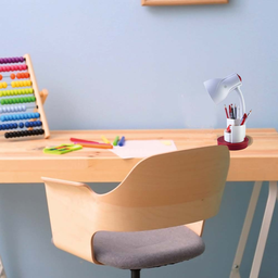 Luminária de Mesa Escritório Estudo Spiralle Porta Lápis Caneta Vermelha - 2