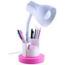 Ver imagem 1 de Luminária de Mesa Escritório Estudo Spiralle Porta Lápis Caneta Rosa Pink