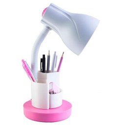Luminária de Mesa Escritório Estudo Spiralle Porta Lápis Caneta Rosa Pink - 2