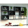 Prateleira Estante Moderna Estilo Industrial Ciment 200x40x100 Cor mdf Preto - 1