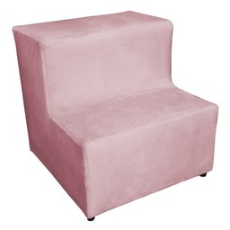 Kit Maca Estética Capitonê com Mocho e Escadinha Preto Slk Decor Reta Rosa Claro - 4
