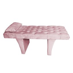 Kit Maca Estética Capitonê com Mocho e Escadinha Preto Slk Decor Reta Rosa Claro - 2