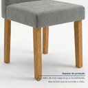 Ver imagem 7 de Conjunto de Jantar 6 Lugares com Mesa 180x90cm e Cadeiras Estofadas Cinamomo Cinza