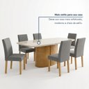 Ver mais imagens de Conjunto de Jantar 6 Lugares com Mesa 180x90cm e Cadeiras Estofadas Cinamomo Cinza