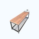 Ver imagem 3 de Aparador de Metalon e Madeira Decorativo Lines - Gianduia - 2,00x0,50x0,90M