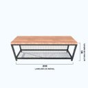 Ver imagem 2 de Aparador de Metalon e Madeira Decorativo Lines - Gianduia - 2,00x0,50x0,90M
