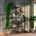 Ver imagem 1 de Estante Moderna Estilo Industrial Ladder 200x40x200 Cor mdf Preto