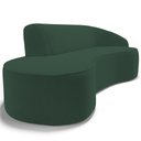 Ver imagem 7 de Sofá 3 Lugares Curvo Sala de Estar Living Firenze Direito D02 Veludo Verde Musgo 230 cm C-303 - Lyam