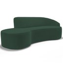 Ver imagem 1 de Sofá 3 Lugares Curvo Sala de Estar Living Firenze Direito D02 Veludo Verde Musgo 230 cm C-303 - Lyam