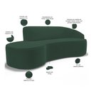 Ver imagem 3 de Sofá 3 Lugares Curvo Sala de Estar Living Firenze Direito D02 Veludo Verde Musgo 230 cm C-303 - Lyam