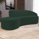 Ver imagem 2 de Sofá 3 Lugares Curvo Sala de Estar Living Firenze Direito D02 Veludo Verde Musgo 230 cm C-303 - Lyam