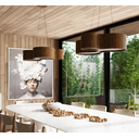 Ver imagem 4 de Lustre Pendente Anêmona 70cm – Madeira Imbuia, Design Orgânico, Bivolt